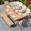 Modern Metal Frame Waterproof Outdoor Dining Tables and Chairs Set for Hotel Villa Resort School Use