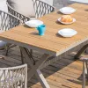 Modern Metal Frame Waterproof Outdoor Dining Tables and Chairs Set for Hotel Villa Resort School Use
