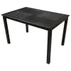Modern Minimalist Outdoor Dining Set-Durable Waterproof Aluminum Frame Wood Grain Tabletop for Hotel Villa Balcony Patio