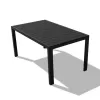 Modern Minimalist Outdoor Dining Set-Durable Waterproof Aluminum Frame Wood Grain Tabletop for Hotel Villa Balcony Patio