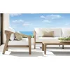 Modern New Design Luxury Teak Wood Eco-Friendly Farmhouse Hotel Dining Garden Set Outdoor Patio Furniture Waterproof Cushions