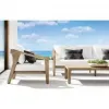Modern New Design Luxury Teak Wood Eco-Friendly Farmhouse Hotel Dining Garden Set Outdoor Patio Furniture Waterproof Cushions