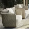 Modern One Seat Outdoor Rattan Garden Sofa Set-Waterproof Eco-Friendly Furniture for Courtyard Hotel Use