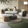 Modern One Seat Outdoor Rattan Garden Sofa Set-Waterproof Eco-Friendly Furniture for Courtyard Hotel Use