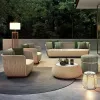 Modern One Seat Outdoor Rattan Garden Sofa Set-Waterproof Eco-Friendly Furniture for Courtyard Hotel Use