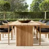 Modern Ornate Teak Durable Outdoor Dining Set with UV-Resistant Waterproof Features for Hotel Villa Use