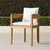 Modern Ornate Teak Durable Outdoor Dining Set with UV-Resistant Waterproof Features for Hotel Villa Use