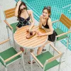 Modern Outdoor Aluminum Alloy Furniture Set-Stackable Dining Table Fabric Arm Chair Bench for Garden Hotel Use Durable