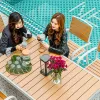 Modern Outdoor Aluminum Alloy Furniture Set-Stackable Dining Table Fabric Arm Chair Bench for Garden Hotel Use Durable