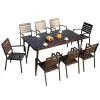 Modern Outdoor Dining Table and Chair Set with Aluminum Alloy Frame Durable Waterproof for Patio Hotel Restaurant