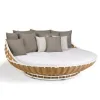 Modern Outdoor Garden Hanging Daybed with Cushion Wicker PE Rattan Material Waterproof Quick-Dry Cushion for Courtyard Use