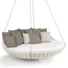 Modern Outdoor Garden Hanging Daybed with Cushion Wicker PE Rattan Material Waterproof Quick-Dry Cushion for Courtyard Use