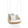 Modern Outdoor Garden Hanging Daybed with Cushion Wicker PE Rattan Material Waterproof Quick-Dry Cushion for Courtyard Use