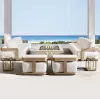 Modern Outdoor Leisure Teak Furniture Villa Courtyard Hotel Garden Farmhouse Dining Waterproof Sofa Set Living Room
