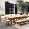 Modern Outdoor Luxury Teak Dining and Seating Set with Lightweight Durable Design for Patio Garden Courtyard Hotel Use