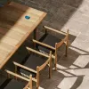 Modern Outdoor Luxury Teak Dining and Seating Set with Lightweight Durable Design for Patio Garden Courtyard Hotel Use