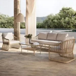 Modern Outdoor PE Wicker Rattan Furniture Eco-Friendly Living Room Villa Courtyard Park Garden Set for Hotel Farmhouse Use