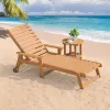 Modern Outdoor Plastic Wood Foldable Reclining Chair-Portable Waterproof Sun-Proof Eco-Friendly for Beach Pool Hotel Courtyard