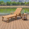 Modern Outdoor Plastic Wood Foldable Reclining Chair-Portable Waterproof Sun-Proof Eco-Friendly for Beach Pool Hotel Courtyard