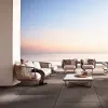 Modern Outdoor Woven Rope Aluminum Alloy Sofa Set Waterproof Durable Weather Resistant for Villa Garden Living Room Park