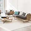 Modern Outdoor Woven Rope Aluminum Alloy Sofa Set Waterproof Durable Weather Resistant for Villa Garden Living Room Park