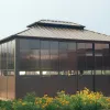 Modern Portable Aluminum Gazebo Double Roof Design Eco-Friendly Integrated Lighting Durable Waterproof for Outdoor Furniture Use