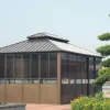 Modern Portable Aluminum Gazebo Double Roof Design Eco-Friendly Integrated Lighting Durable Waterproof for Outdoor Furniture Use