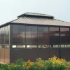 Modern Portable Aluminum Gazebo Double Roof Design Eco-Friendly Integrated Lighting Durable Waterproof for Outdoor Furniture Use