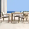 Modern Premium Teak Wood Outdoor Dining Set Quick-Dry Cushions Weather Resistant Patio Furniture for Luxury Villa Hotel Terraces