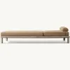 Modern Premium Teak Wood Outdoor Sunbed Weather Resistant Patio Furniture for Luxury Villa and Star Hotel Poolside Lounge