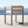 Modern Simple Durable Lightweight Waterproof UV-Resistant Outdoor Teak Dining Table Dining Chair Villa Courtyard Garden Dining