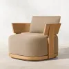 Modern Solid Teak Wood Sofa Set with Storage Eco-Friendly Weather-Resistant Outdoor Furniture for Courtyard Hotel Villa Use