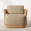 Modern Solid Teak Wood Sofa Set with Storage Eco-Friendly Weather-Resistant Outdoor Furniture for Courtyard Hotel Villa Use