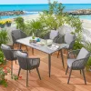 Modern Stackable Lightweight Durable Waterproof Aluminium Outdoor Dining Chairs for Patio Garden Hotel Living Room Use