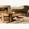 Modern Teak Durable Eco-Friendly Outdoor Sofa Set with Washable Waterproof Cushions for Villa Hotel Courtyard Patio Garden