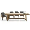 Modern Teak Outdoor Dining Round Table with Chair-Durable Waterproof Villa Apartment Courtyard Warehouse Garden Furniture
