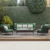 Modern Teak Outdoor Dining Round Table with Chair-Durable Waterproof Villa Apartment Courtyard Warehouse Garden Furniture