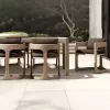 Modern Teak Outdoor Dining Set for Villa Patio-Weather Resistant Waterproof UV-Resistant Durable Dining Chairs Quick-Dry
