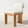 Modern Teak Outdoor Dining Set for Villa Patio Waterproof Quick-Dry Cushions Customized Color Durable UV-Resistant Construction