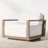 Modern Teak Rattan Wicker Dining Patio Set Eco-Friendly Durable All Weather Outdoor Furniture Garden Sofa Cushion Villa Hotel