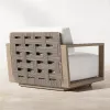 Modern Teak Rattan Wicker Dining Patio Set Eco-Friendly Durable All Weather Outdoor Furniture Garden Sofa Cushion Villa Hotel