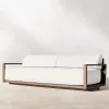 Modern Teak Rattan Wicker Dining Patio Set Eco-Friendly Durable All Weather Outdoor Furniture Garden Sofa Cushion Villa Hotel