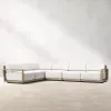 Modern Teak Rattan Wicker Dining Patio Set Eco-Friendly Durable All Weather Outdoor Furniture Garden Sofa Cushion Villa Hotel