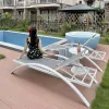 Modern Villa Courtyard Outdoor Sun Lounger Fabric Pool Chair Durable Eco-Friendly Beach Furniture MANDELA Foldable 2-Year