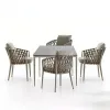 Modern Villa Farmhouse Park Outdoor Dining Table Chairs Set Aluminum Alloy Eco-Friendly Waterproof Lightweight Durable High