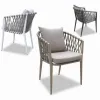 Modern Villa Farmhouse Park Outdoor Dining Table Chairs Set Aluminum Alloy Eco-Friendly Waterproof Lightweight Durable High