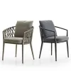 Modern Villa Farmhouse Park Outdoor Dining Table Chairs Set Aluminum Alloy Eco-Friendly Waterproof Lightweight Durable High