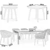 Modern Villa Outdoor Garden Sets Rope Furniture Aluminum Frame Weaving Dining Patio Chairs Tables Waterproof Living Room Hotel