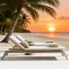 Modern Villa Outdoor Teak Sun Lounger Chair with Cushion-Eco-Friendly UV Resistant for Courtyard Hotel Beach Use