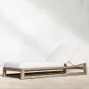 Modern Villa Outdoor Teak Sun Lounger Chair-UV Resistant Eco-Friendly Beach Courtyard Furniture for Hotel Swimming Pool Use